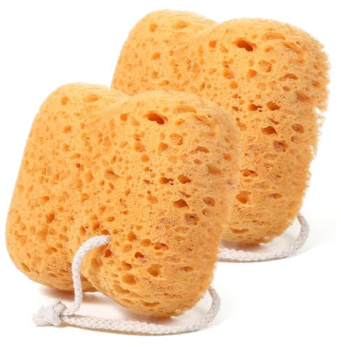 AOZUO 2 esponjas de baño, esponja de baño más grande, esponja corporal de panal de abeja, esponja suave exfoliante para ducha de espuma densa para una limpieza suave y profunda para mujeres y hombres