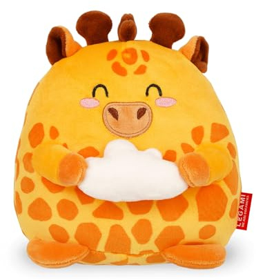 Legami - Super Soft Plush Plüsch, Giraffe Thema, Mini Größe, mit personalisierbarer ID Karte, Steht alleine, 14x15x12 cm, Yellow