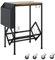 IGTOPS Supporto vintage per giradischi, tavolino con libreria a forma di V, ruote e conservazione, in legno, 150 album, nero