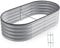 Warmiehomy 160x80x42cm Raised Beds for Garden, Metal Planter Box Outdoor with Reinforced Rods, Rounded Galvanised Bottomless Raised Beds for Vegetables, Flowers and Herbs, Silver