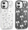 Foonary 2 Pack Transparent Love Bow Print Phone Case for iPhone 16 Plus 6.7,Soft Silicone with Design Aesthetics Clear Pattern Cases,Shockproof Bumper Protector Cover,Girls Women for iPhone 16 Plus