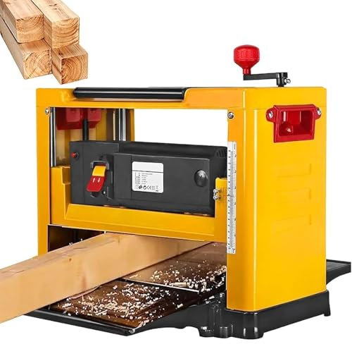 LHQYA 2000W Benchtop Thickness Planer, Desktop Electric Woodworking Planer with Dual Dust Exhaust Modes, Speed: 8000rpm, Cutting Width: 330mm, Single Planer Height: 6-160mm, for Wood Furniture