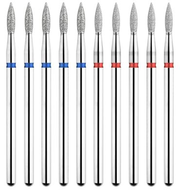 LZZYFPX 5 Brocas de Diamante for uñas de 3/32'', Brocas de Llama for uñas, Fresa eléctrica for manicura, Herramientas rotativas for Limpiar cutículas.(TP-266-040BL)