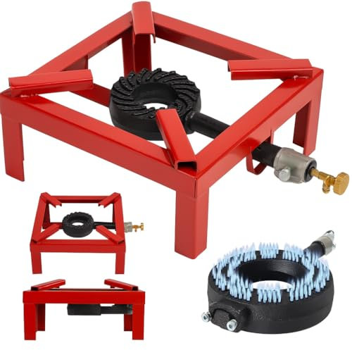 Fornellone a Gas da Esterno 8,5 kW Mod. STANDARD – Bruciatore Ghisa 140 Fori, Telaio Acciaio Verniciato, CE – 40x40 / 45x45 – Per Pomodori, Camping, Outdoor. (40x40)