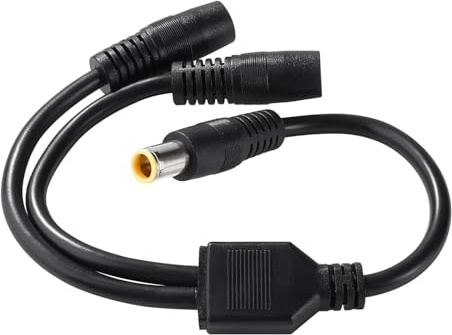 KUOQIY 0.3m 16AWG 12V DC 7.9x0.9 mm Cable de Extensión, DC7909 1 Macho a 2 Hembra Conector Cable Paralelo, para Panel Solar