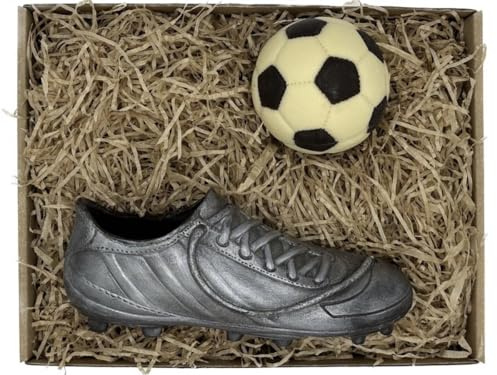 3D Fußball Schokolade Geschenkset – Kakaokick mit 3D Kicker und Ball – Originelle Geschenkidee für Fußballfans, Männer & Kinder
