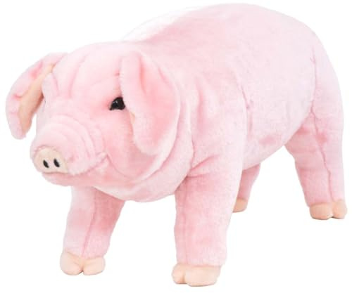 Mangloder Plüschtier Schwein stehend rosa XXL Kuscheltier für Kinder ab 36 Monaten Geburtstage Taufen oder zum Kuscheln im Kinderzimmer, belastbar bis 100 kg, weicher Plüsch