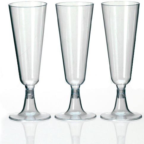 6 Sektgläser klar Kunststoff 0,1l PS