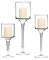 Boltze Windlicht Set Arosa 3-teilig (Deko-Gläser für Kerzen, Weihnachtsdekoration, Kerzenständer Höhen 30 cm, 40 cm, 50 cm, Form rund) 7119100
