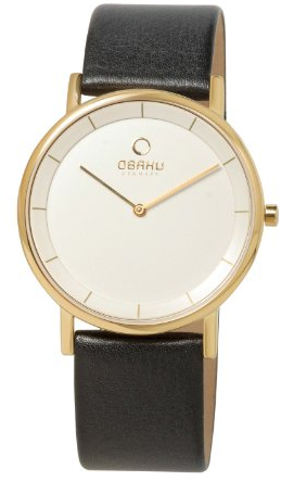Obaku Denmark | Banke Unisex Designeruhr aus Edelstahl und mit Lederriemen | Farbe: Black, Skandinavisches Design