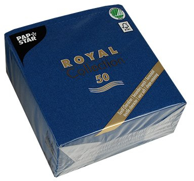 50 Servietten ROYAL Collection 1/4-Falz 33 cm x 33 cm dunkelblau