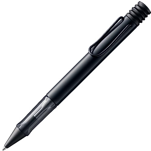 Lamy AL-star black Kugelschreiber - leichter Kuli mit transparenten, ergonomischen Griff & Gehäuse aus Aluminium - inkl. Großraummine M 16 in schwarz