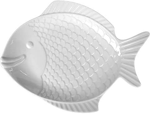 Holst Porzellan Fish Nemo Lot de 50 Assiettes à Poisson en Porcelaine Blanc 49 x 30,5 x 6,1 cm 1,7 l