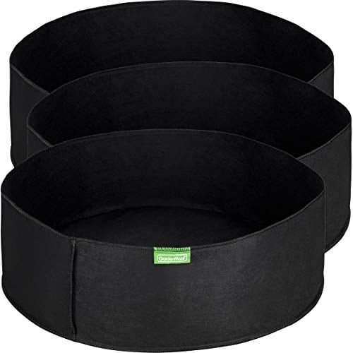 GardenMate Set di 3 Sacchi per Piante in Tessuto Non Tessuto da 60 L Ø 61 cm Altezza 20 cm per Orto Rialzato