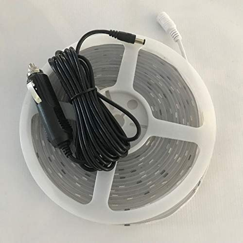 Online-Leds 12V (via Cigarette 3M Lead) Flag Pole Flexible LED Light Strip – Warm White Home, Kitchen and Outdoor Accent Lighting – Waterproof Lighting Kit – Self-Adhesive Backing