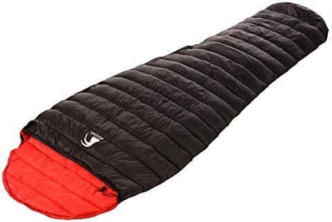 Alvivo Ibex Light 215 Daunen Mumienschlafsack, Farbe:schwarz/rot