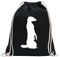 Kiwistar - Turnbeutel - schwarz - Erdmännchen Silhouette - Fun Rucksack Sport Beutel Gymsack Baumwolle mit Ziehgurt
