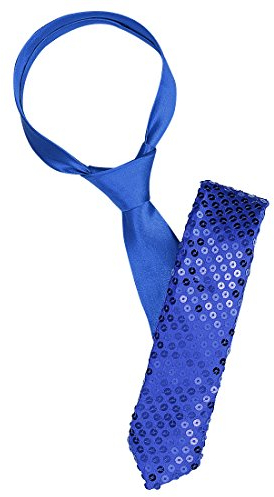 uxcell Unisex 1 stk Sequenziert Glänzend Krawatte Kostüme Krawatten Blau Einheitsgröße