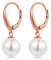 Perlen Ohrringe Damen Perlenohrringe Rosegold Damen Hängend 925 Sterling Silber Hängend Muscheln Perle Zirkonia Perlen Ohrringe Für Damen Mädchen