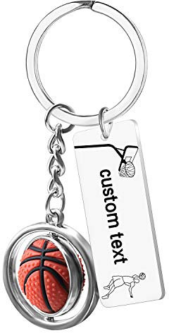 Portachiavi ciondolo basket ispiratore, collezione Sport, miglior regalo per gli amanti del basket (personalizzare-1)