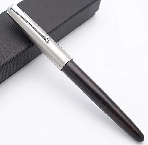 JINHAO 51A Füllfederhalter aus Holz Stahlkappe (Ebenholz, EF Feder 0,38 mm)