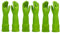 Lot de 3 paires de gants de cuisine en caoutchouc imperméables réutilisables Vert Taille S