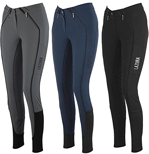 Lazura Damen Reithose Silikon Vollbesatz Fiona Nachtblau 34
