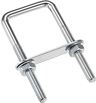 sourcing map 2 Stück M8 Vierkant U-Bolzen Quadratische Bügelbolzen Bügelschrauben 40 mm Innenbreite mit Mutternrahmen und Befestigungselementen, Kohlenstoffstahl