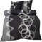 Leonado Vicenti - Winter Thermo Bettwäsche grau Fleece gestreift modern Schlafzimmer Garnitur Set Bezug Decke mit Reissverschluss, 200x200 cm, 3teilig
