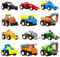 SWUNXION Mini Auto Spielzeug für Kinder, Kleinkinder, Jungen | Ultimatives 12er Set Spielzeugautos|6 Baufahrzeuge und 6 Rennautos | Zum Aufziehen und Fahren Lassen | Ab 3 Jahren