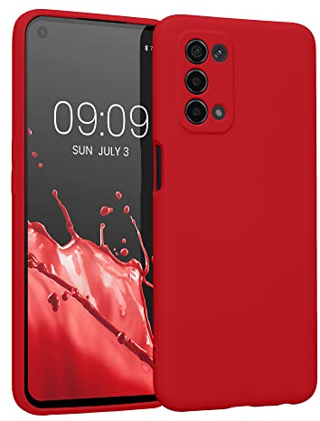 kwmobile Slim Case kompatibel mit Oppo A74 (5G) / A54 (5G) Hülle - Handyhülle aus Silikon in Sweet Cherry