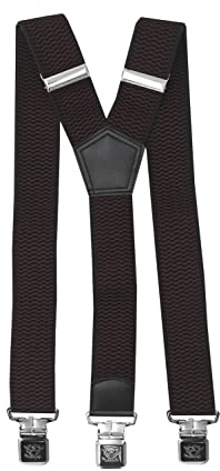 Fabio Farini - 4 cm breiter Hosenträger Y Form für Herren - Dunkelbraun