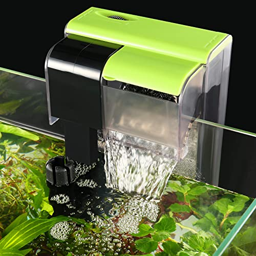 SOUSLOW Filtro dell'acquario da 450 L/H, Filtro Acquario 5W, Flusso d'Acqua Regolabile Silenzioso, Circolazione di Ossigeno per Acquario 10-100 Litri