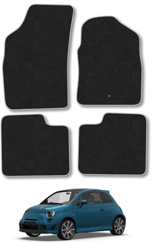 Fits Fiat 500 (2007-2012) Car mats Compatible Accessories Carpet Grey Trim