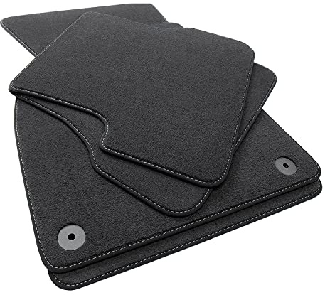 tuning-art 5J-120 Luxus Fußmatten passend für Audi A6 4G C7 2011-2018, Naht:Silber