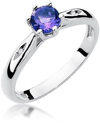 Damen Ring 585 14k Gold Weißgold echt Tansanit Edelstein Diamanten Brillanten