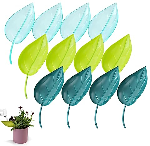 Watering Funnel, Pack of 12 Leaf Flower Pot Watering Funnel Water Dispenser Potted Plants Watering Funnel for Garden Flowers Plants