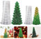 Voyyphixa 2PCS Christmas Tree Resin Moulds Silicone 3D Christmas Candle Moulds for Candle Making Xmas Epoxy Casting Moulds for Handmade Aromatherapy Candle Soap Home Decoration Ornaments