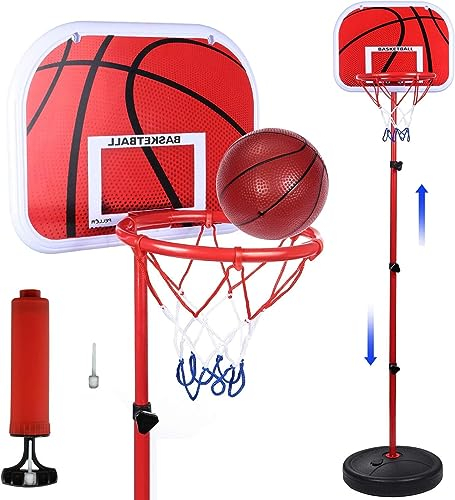 Basketball Hoop Stand with Adjustable Height,Liftable Iron Hoop Basket ball board Stand, Outdoor & Indoor Game for Girls & Boys