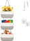 Kongming Over Door Storage Hanging Basket Shelves, Rope Fabric Wall Hanging Organiser Detachable 3-Tier for Bedroom Bathroom Nursery Home Decoration (White-Grey Mixed White)