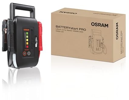 OSRAM BATTERYstart Pro 1000, arrancador Auxiliar de Cobalto de Iones de Litio para talleres Profesionales, para Coches y Furgonetas pequeñas/Medianas/Grandes