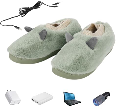 TROONZ Zapatillas con calefacción eléctrica - Calentador de pies eléctrico de Felpa - Botas calefactables, Calentadores de pies, Zapatillas para microondas, Zapatos calefactables para Hombre