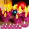 TINYOUTH 12 lumini a LED tremolanti, decorazione da tavolo a LED, candele elettriche, batterie incluse per matrimoni, anniversari, fidanzamenti, decorazioni rosa e rosso glitterato