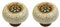 HDJNal Lot de 2 boutons en céramique – Boutons de porte d'armoire de cuisine de forme ronde vintage pour meubles et tiroirs – Vintage shabby chic (32 mm de diamètre, bronze-blanc)