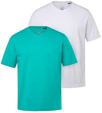 JP 1880 Herren große Größen Übergrößen Menswear L-8XL T-Shirt, V-Ausschnitt, Halbarm, bis 8 XL helles karibikgrün 7XL 711318453-7XL