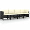 Gecheer Gartensofa 4-Sitzer Gartenmöbel Sofa Polyrattan Lounge Couch Gartenliege Terasse Balkonmöbel Garden Lounge Sofa mit Auflagen Schwarz Poly Rattan