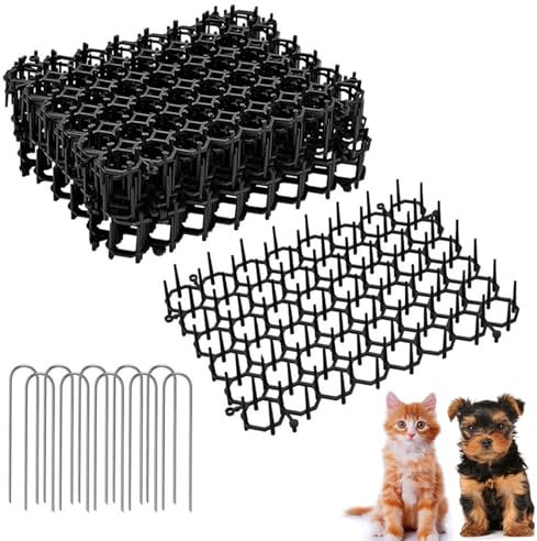 Tappetino Repellente per Gatti, Dissuasori per Gatti, Plastica Tappetino Anti Gatto, Repellente per Gatti, Adatto per Sedie, Letti, Mobili, Giardini, Fioriere, Prati, 6 Pezzi, con 10 Ancoraggi a Terra