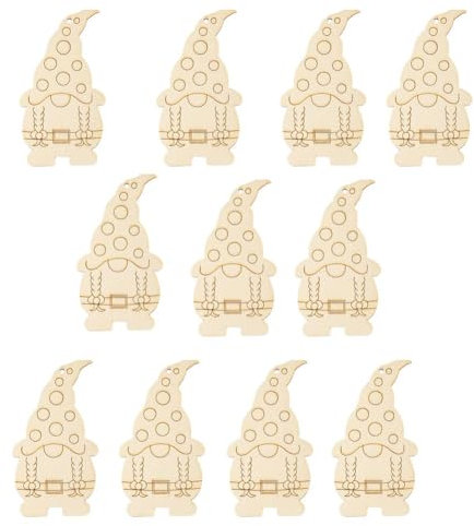 SHYKNYU Weihnachtsschmuck aus Holz, unlackierte Holzausschnitte, Verzierungen, hängende Dekorationen, Mini-Ornament für Weihnachten