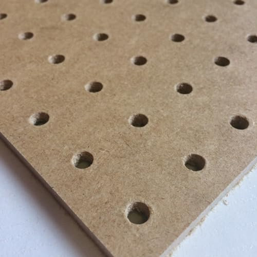 6mm thick pegboard. Shopfitting stock display board or ideal for displaying items such as tools in garages and wool in sewing rooms. Storage and display made easy. (1, 1200 x 600 x 6mm)