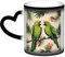 DFEPFKGOKL Tasse à café changeant de chaleur – Couple de perroquets olive – Tasse fascinante à changement de couleur dans le ciel, tasse magique en céramique de 325 ml pour cafés, bureaux, maisons